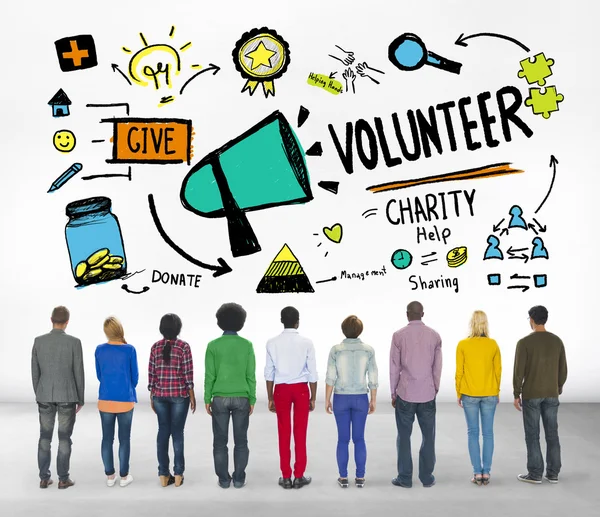 Concept of Charity with Volunteers — Stock Photo, Image