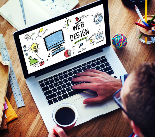 Графическая концепция человека и цифрового контента
