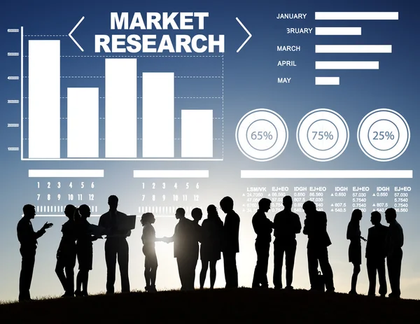 People below Market Research — Stock Photo, Image