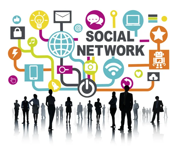 Persone d'affari al di sotto del concetto di social networking — Foto Stock