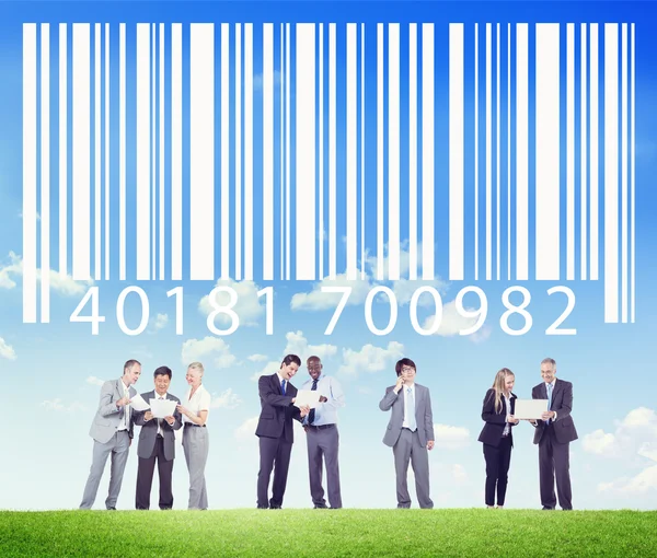 Geschäftsleute mit Barcode — Stockfoto