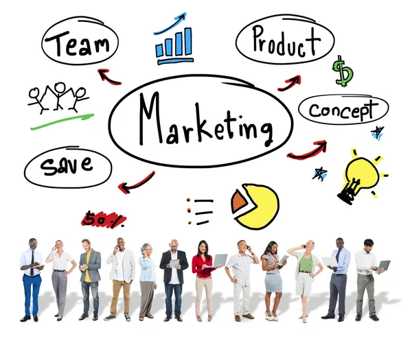 Estratégia de Marketing Conceito de Negócios — Fotografia de Stock
