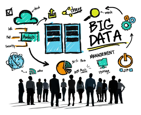 Konsep Big Data dengan Orang Bisnis — Stok Foto