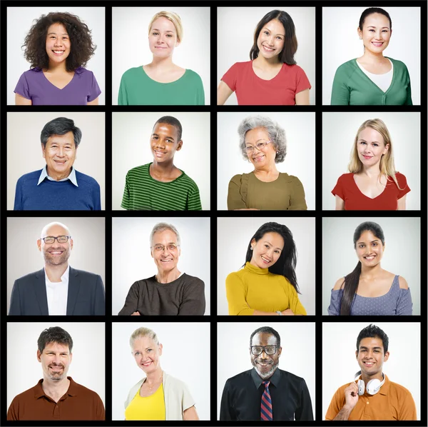 Retratos de pessoas multi étnicas — Fotografia de Stock