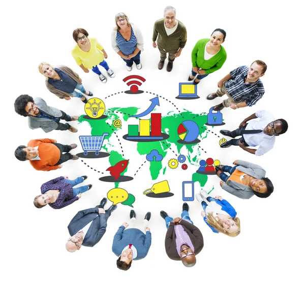 Diverse Menschen und globales Geschäft — Stockfoto