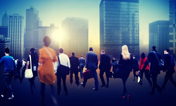 People Commuter Walking in Rush Hour — Stock Photo, Image