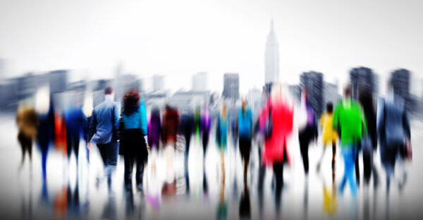 Business People in Rush Hour Walking