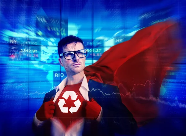 Recycle Strong Superhero Concept — Stock Photo, Image