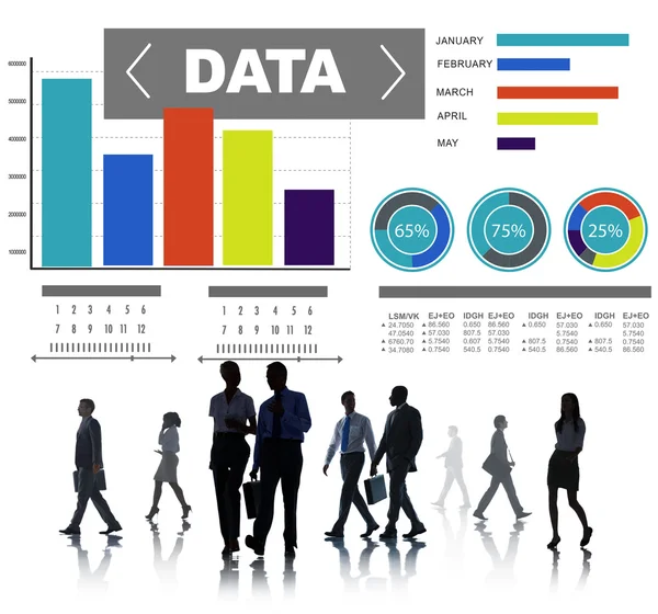 People below Statistics Information — Stock Photo, Image