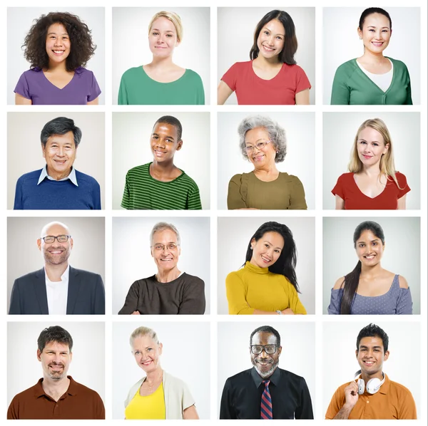 Retratos de personas multiétnicas — Foto de Stock