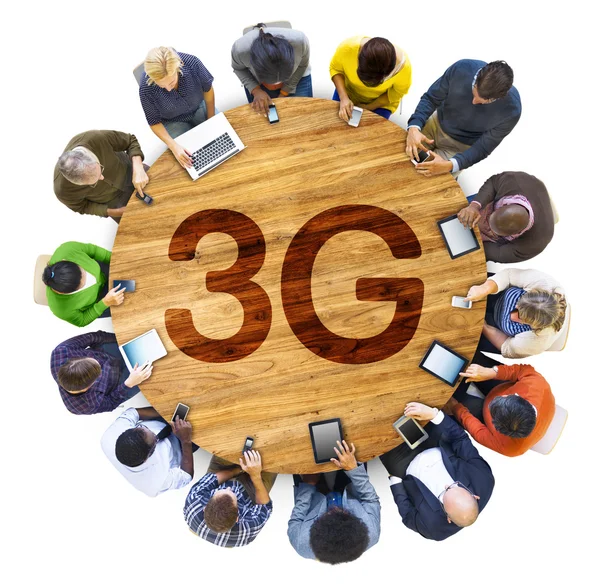 People at meeting with 3G symbol — Stock Photo, Image