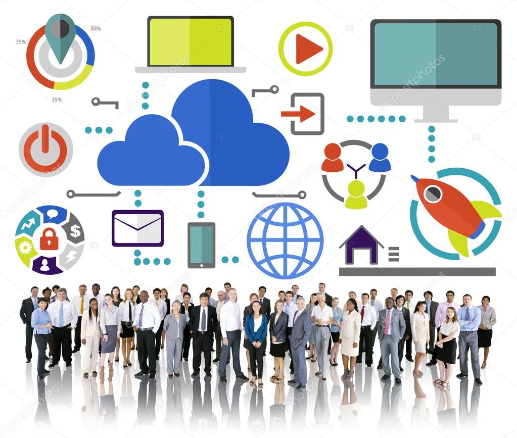Big Data, Online, Global, Communication Cloud Concept