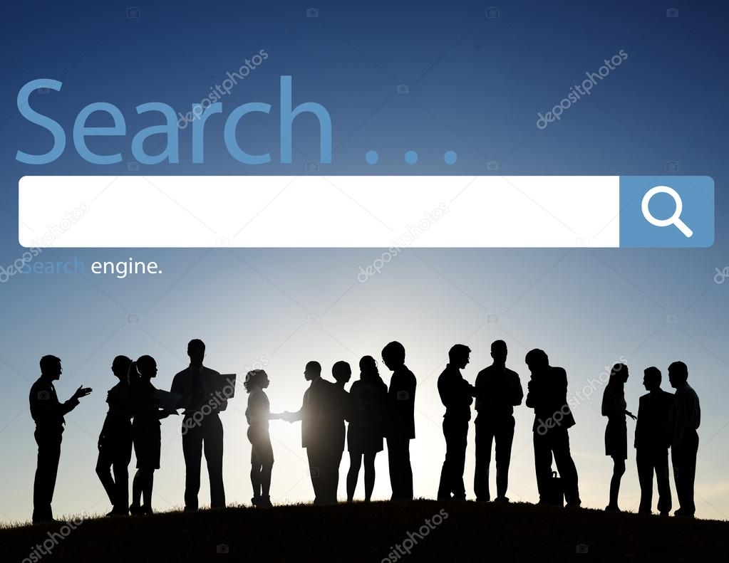 Business people under Search Browse Concept