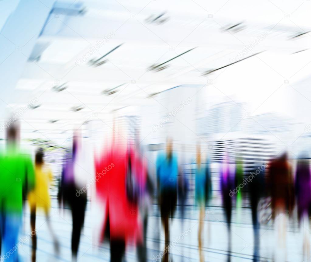 Business People in Rush Hour Walking