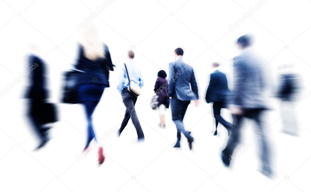 Business People Walking in Rush Hour