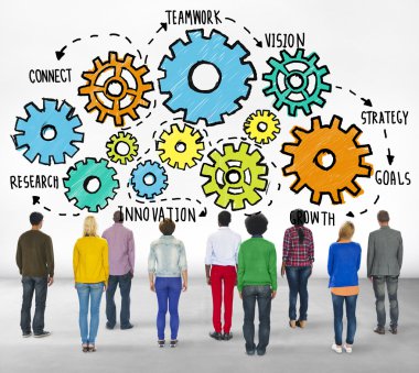 çeşitli kişi ve ekip çalışması kavramı