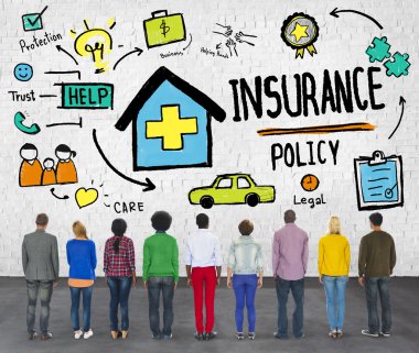 Diverse people and Insurance Policy clipart