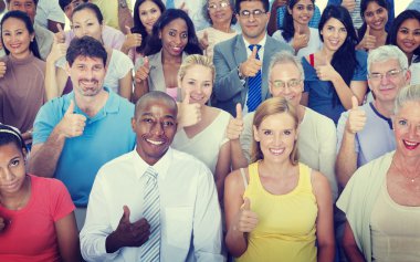 Group of Multiethnic People Thumbs Up clipart