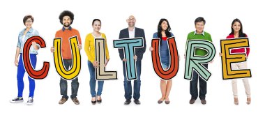 Group of People Holding Culture Word clipart