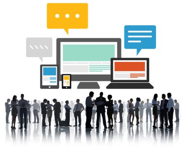 İş adamları ile teknoloji kavramı