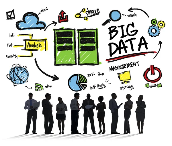 Concept Big Data avec les hommes d'affaires — Photo