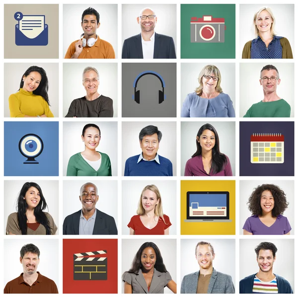 Technology Concept with Multiethnic People — Stockfoto