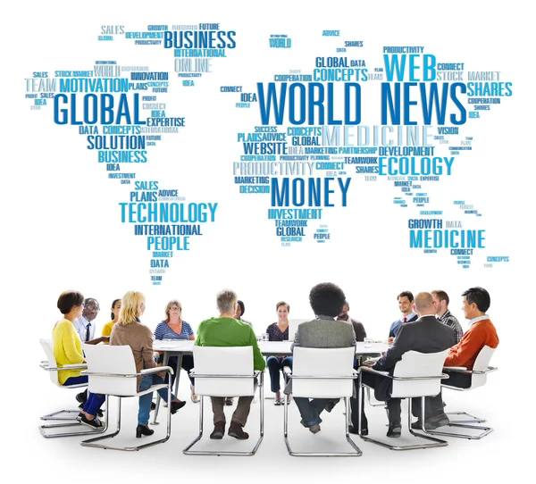 Conceito de Globalização de Pessoas e Notícias Mundiais — Fotografia de Stock