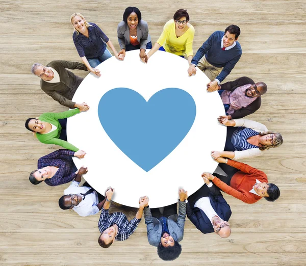 People at meeting with Love symbol — Stock Photo, Image