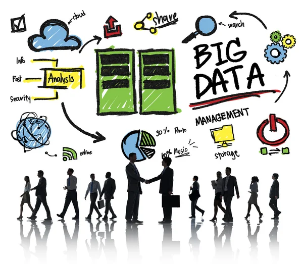 Concept Big Data avec les hommes d'affaires — Photo