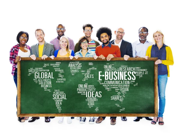 Konzept des E-Business mit Personengruppen — Stockfoto