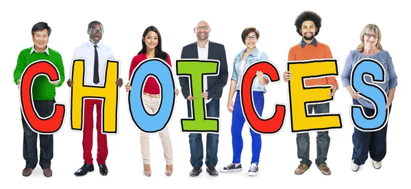 Group of People Holding Word Choice — Stock Photo, Image