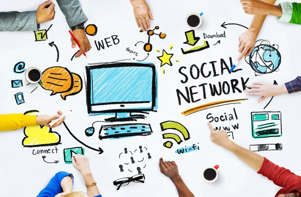 People discussing about Social Network — Stock Photo, Image