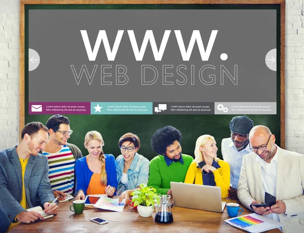 People discussing about Web Design — Stock Photo, Image