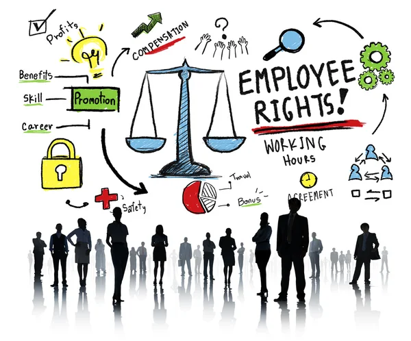 Uomini d'affari con concetto di diritti dei dipendenti — Foto Stock