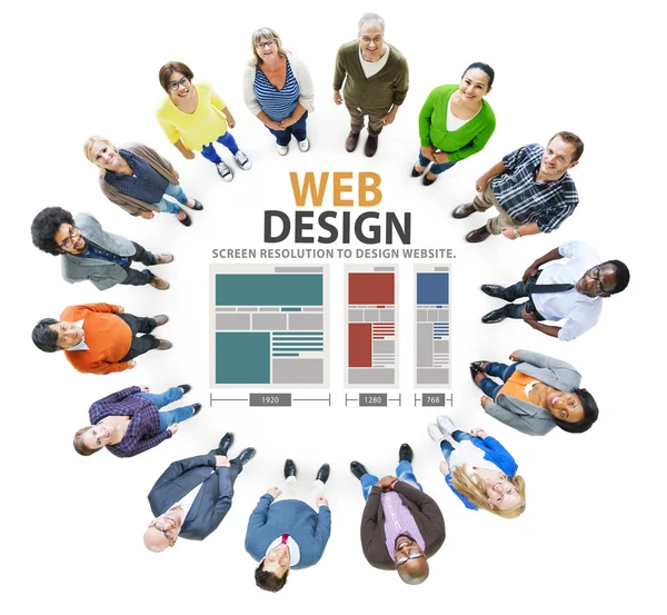 Diverse mensen en Web Design Concept — Stockfoto