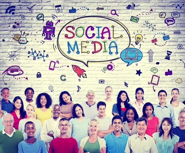 Sociální média komunikační koncept — Stock fotografie