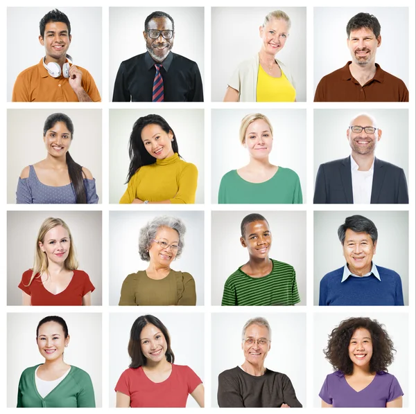 Retratos de pessoas multi étnicas — Fotografia de Stock