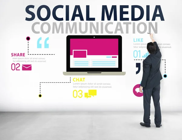Concetto di comunicazione sui social media — Foto Stock