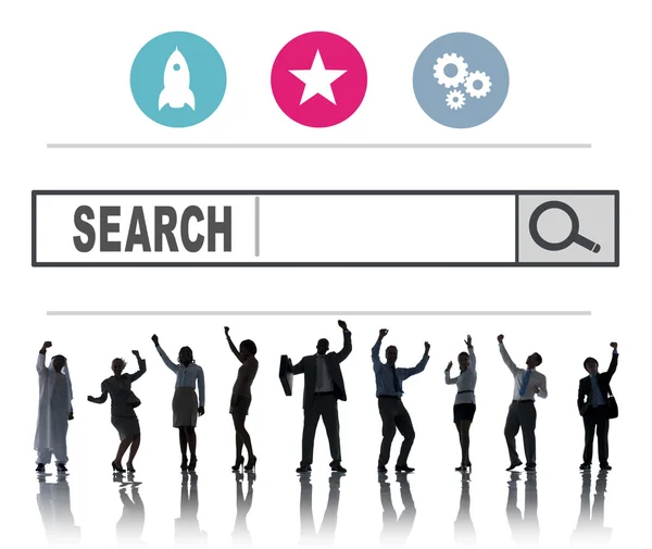 Pessoas de negócios sob Web Search Concept — Fotografia de Stock