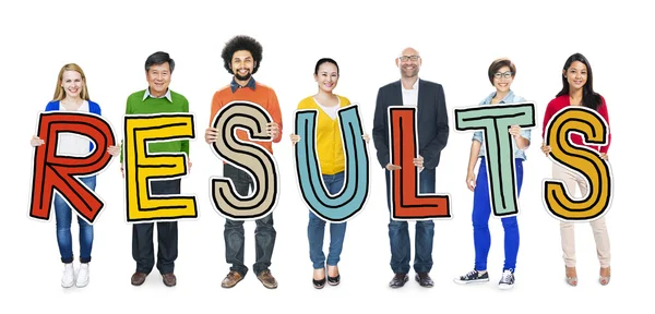 Group of People Holding Result Letters — Stock Photo, Image