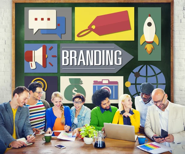 Gente discutiendo sobre Branding Concept —  Fotos de Stock