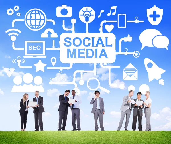 Sociale media netwerken concept — Stockfoto