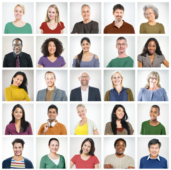 Porträts multiethnischer Menschen — Stockfoto