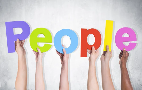 People Word in people hands — Stock Photo, Image