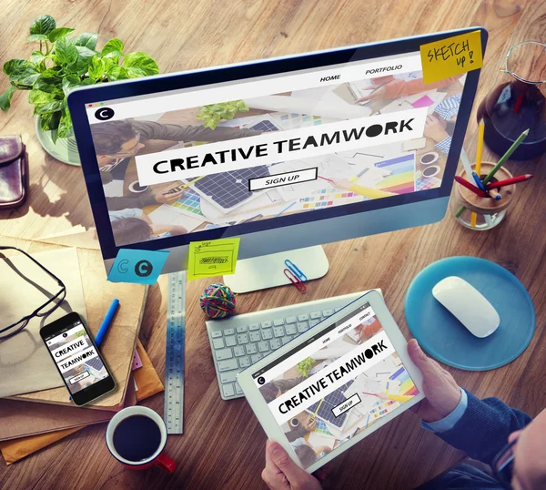 Concepto de trabajo en equipo creativo — Foto de Stock