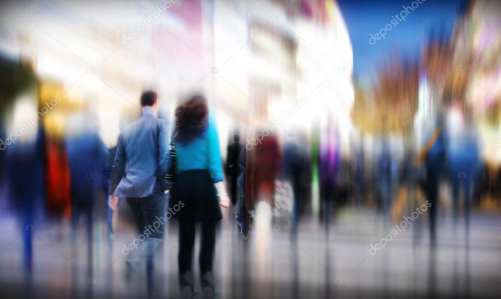 Business People in Rush Hour Walking