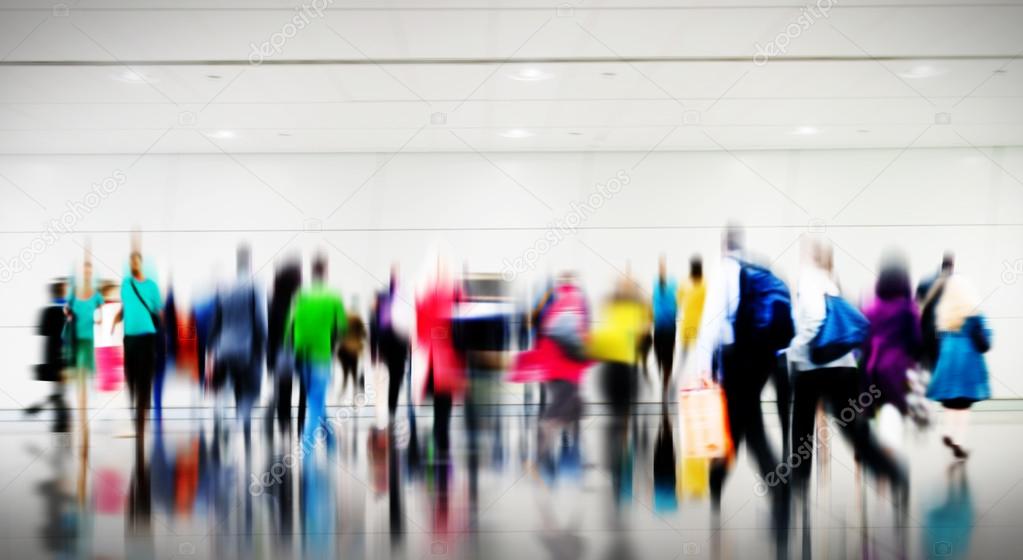 People in Rush Hour Walking