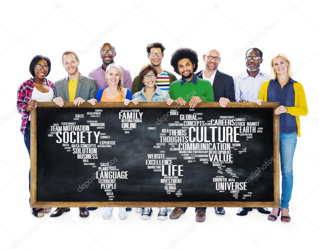 people holding banner with Culture