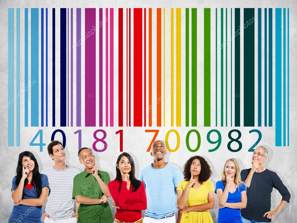 Group of People with Barcode