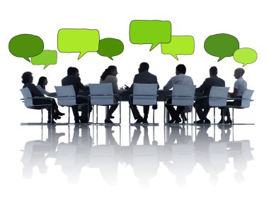 İş adamları konuşuyor.